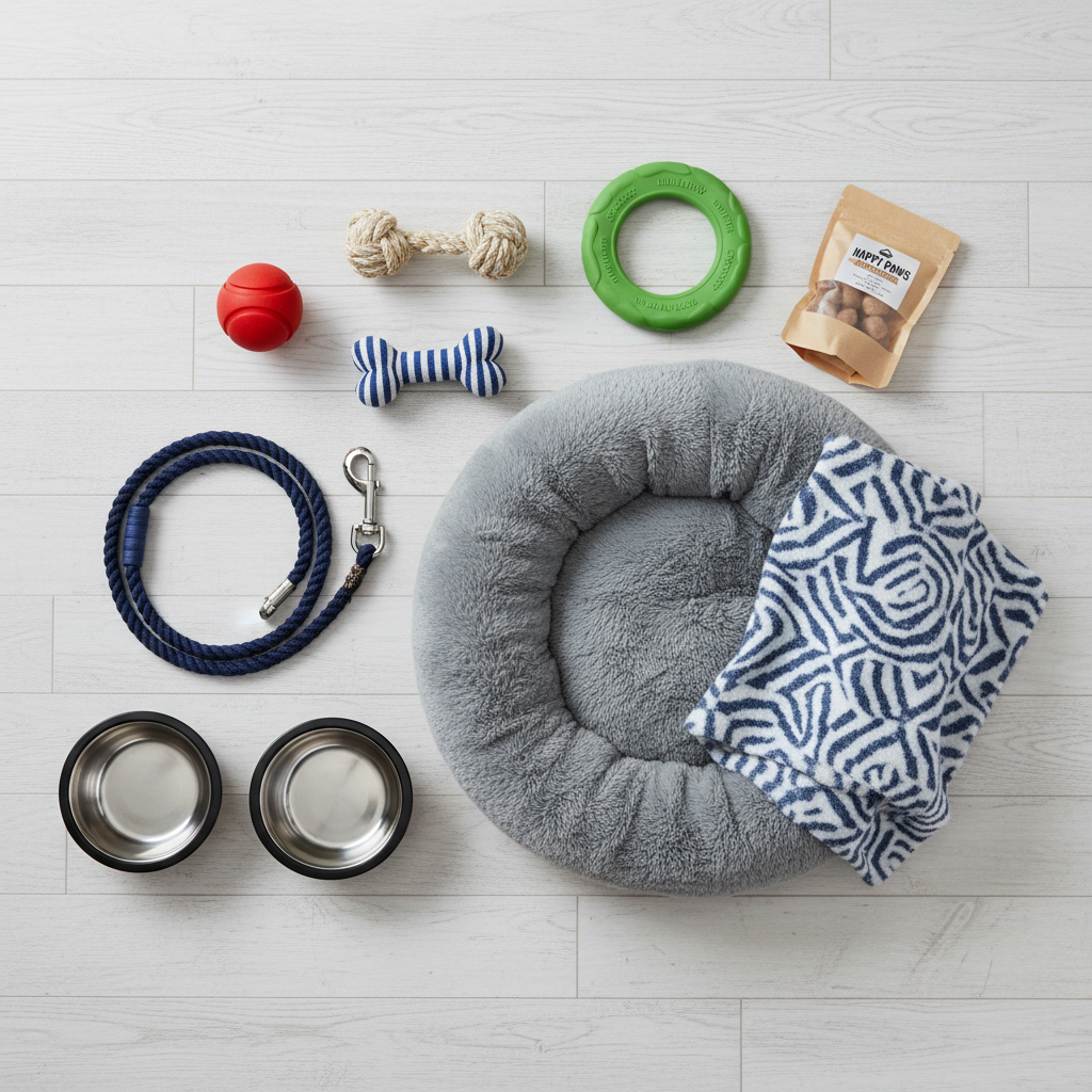 Hundeausstattung: Leine, Napf, Spielzeug und Hundebett
